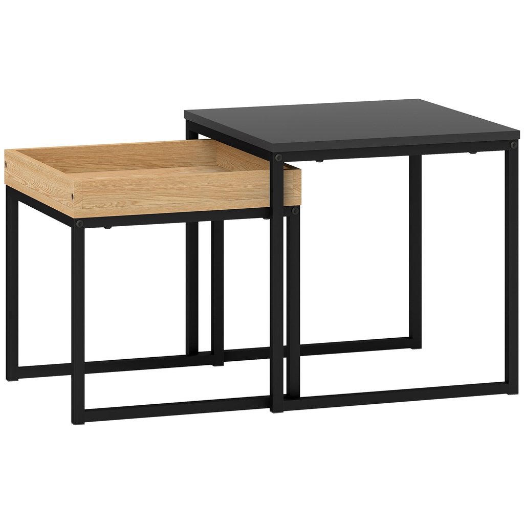 Coffee Table Set 45W x 45D x 45Hcm Black | Home Flatpack